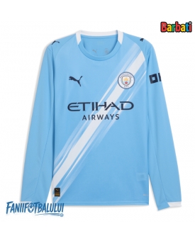 Manchester City Tricou Fotbal Replică 2025-26 Barbati Acasa Mâneci Lungi